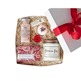 Valentines Day Luxury Spa Day Gift for Women- Relaxing Lavender Essential Oil Spa Day Self Care Kit