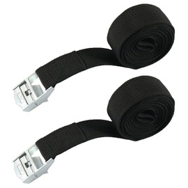 Lashing Straps, Adjustable Lashing Straps with Clamping Lock, Short Tie Down Strap, Black Lashing Straps, Motorcycle Lashing Strap, for Motorcycle, Bicycle Carrier, Extremely Robust Lashing Strap, 25