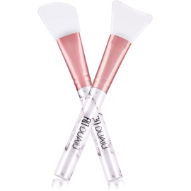 DUAIU Cepillo de máscara facial, cepillo de silicona aplicador de máscara facial herramientas y cepillo facial con cabeza de silicona suave para máscara facial, máscara de ojos, crema, barro, arcilla, máscara mixta bricolaje (2PCS, rosa)