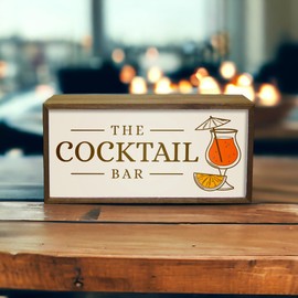 Light Box Home The Cocktail Bar | Illuminated Light Up LED Room Sign | Home Party Décor | Mixology Lounge Bright Display | Portable Lighting For Cocktail Reception Mixer Soiree