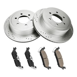KAC - 348mm Rear Brake Kit for 2004-2009 Ford F-150, 2010 Ford F-150 5.4L, 2011 Ford F-150 5.0L, 2010 Ford F-150 4.6L, 2011 Ford F-150 3.5T, 2011 Ford F-150 3.7L,Disc Brake Rotors Ceramic Brakes Pads