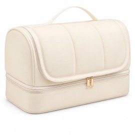 Elviros Travel Hair Tool Organizer for Dyson Airwrap and Shark, Beige