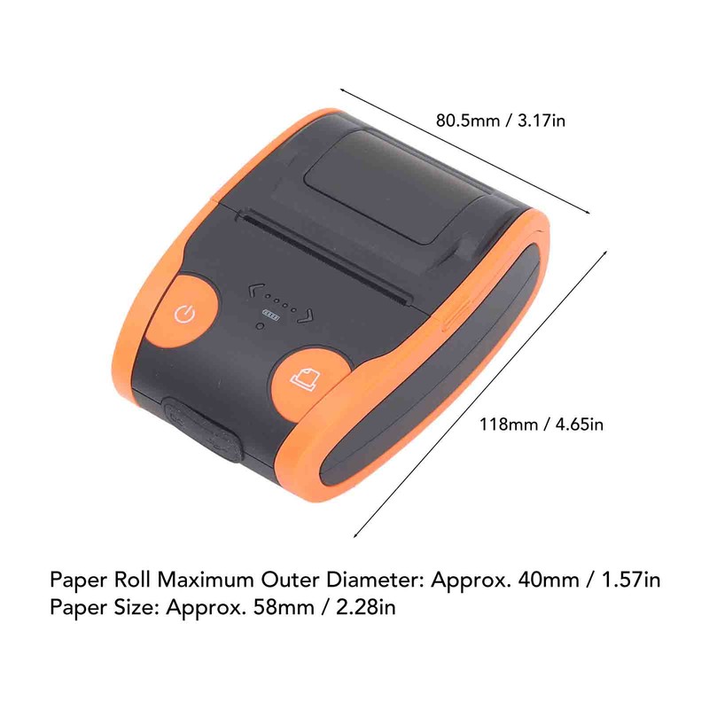 Bluetooth Receipt Printer Portable Mini Thermal Bill POS Pocket Ticket
