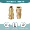 sourcing map 50Pcs Threaded Inserts, M6-1x25 Zinc Alloy Hex-Flanged Nut