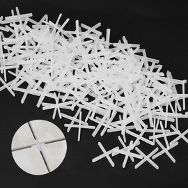 ASIRYVA 300 Pcs Tile Spacers 2mm, PE Material, Adjustable Tile Gaps for Tile Fixing Mat Road Mat Garden Slab Tile Leveling (White)