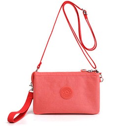 Blostirno Women's Shoulder Bag, Lightweight, Crossbody Bag, Nylon, Waterproof, Mini Bag, Shoulder Bag, Cute, Scarlet