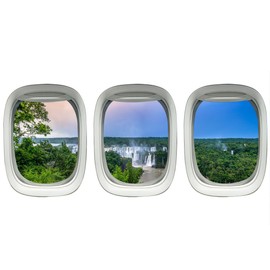 Aviation Window Stickers - Waterfall Wall Art Plane Window Clings VWAQ-PPW30