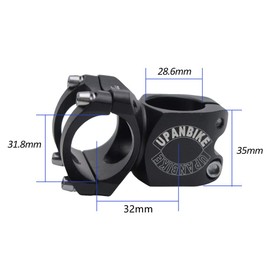 UPANBIKE 31.8mm Bike Stem 28.6mm 32mm Mountain Bicycle Stem Aluminum Alloy Short Stem for Road Bike MTB BMX(Silver)