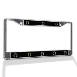 Fastasticdeals Metal Insert License Plate Frame Music Instrument Tambourine Weatherproof Car Accessories Chrome 2 Holes Solid Insert