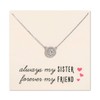 A+O Regalo para Hermana, pequeño CZ Disco Colgante Collar Dije
