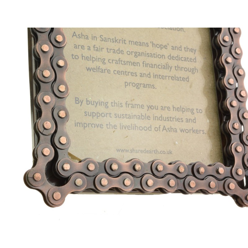 HDmirrorR Shared Earth Recycled Bike Chain Fair Trade Photo Frame