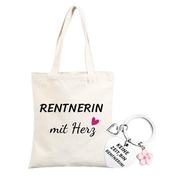 jenich Retirement Gift Pensioner Bag Keyring Retirement Gift Pensioner Tratasche for Wife Farewell Gift Colleague Retirement Gifts for Retirement Retirement, White