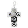 GlassOfVenice Murano Glass Black and White Millefiori Small Cross Pendant