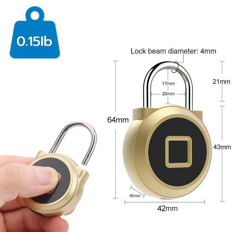 Gym Locker Padlock eLinkSmart Fingerprint Padlock with 1000+ App User