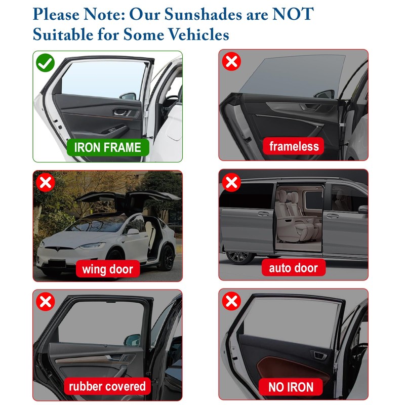Car Window Shades, [2025 Updated] 2 Pack Car Sun Shade