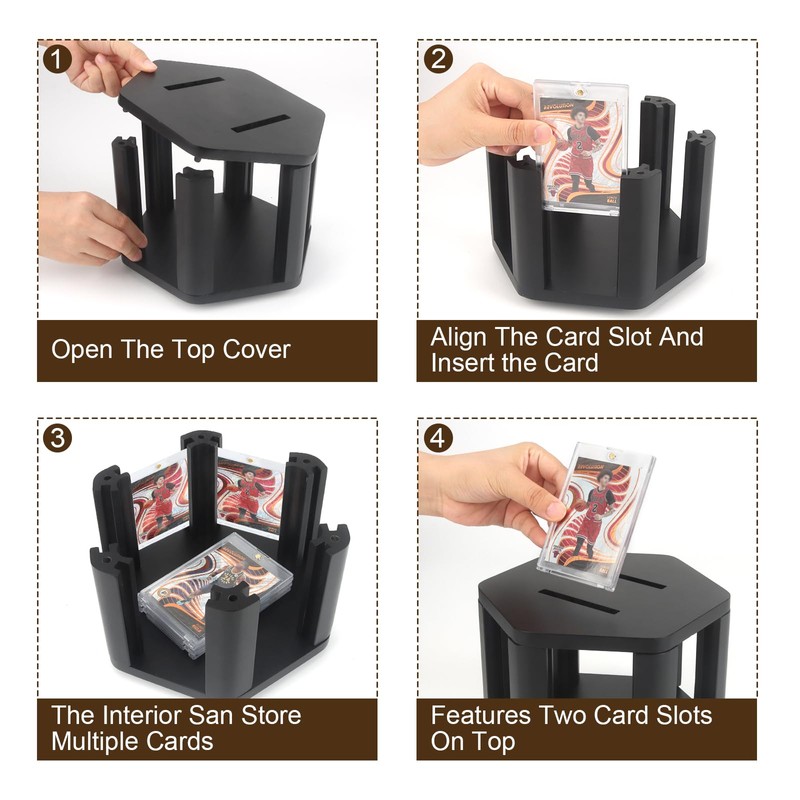 360° 6-Sides Rotation Graded Trading Game Baseball Football Sports Cards