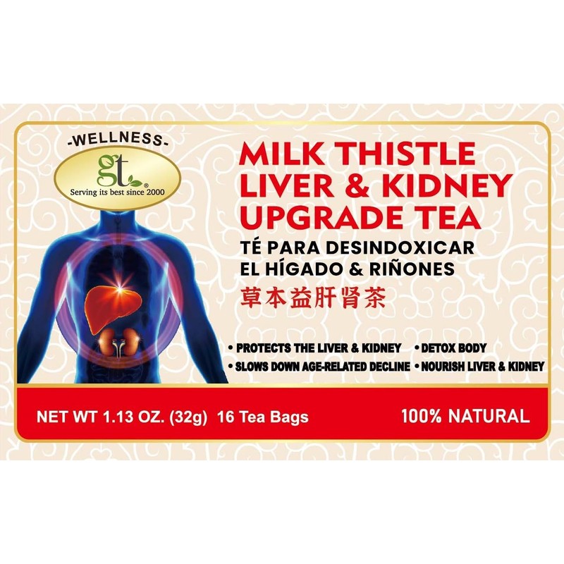 GT Milk Thistle Liver & Kidney Upgrade Tea, 1.13 Ounce