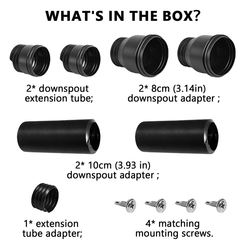 Collecting Basin, Downspout Extension Set, Rain Gutters Downspout Extenders, Flexible