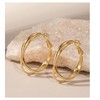 Colkiow Gold Double Hoop 925 Sterling Silver Posts Statement Earrings