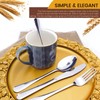 24 Pieces Silverware Set with Hanging Rack Caddy, Stainless Steel