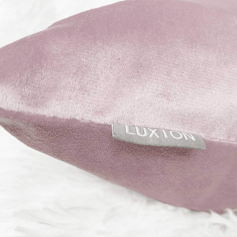 Luxton Set of 2 Velvet Square Cushion Covers Light Pink,