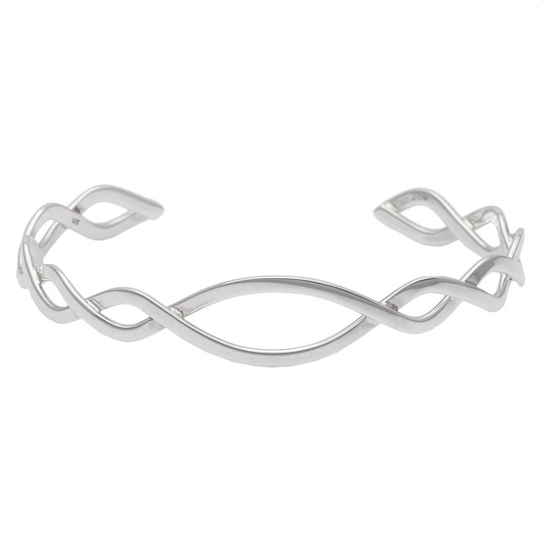 Silverly Celtic Sterling Silver Bracelet for Women - Entwined Twisted