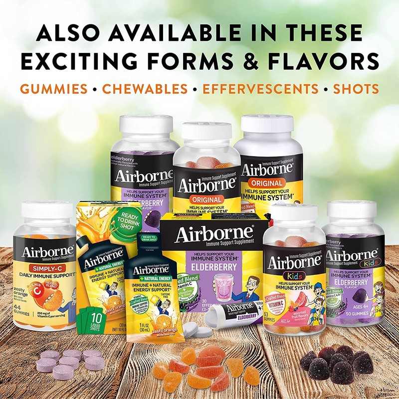 Airborne 1000mg Vitamin C with Zinc Effervescent Tablets, Immune Support