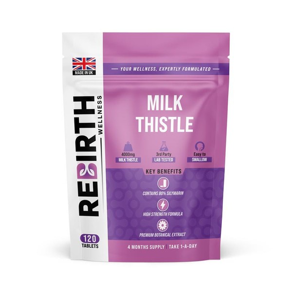 Milk Thistle 4000mg Supplement - 80% Silymarin - 120 Vegan