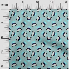 oneOone Velvet Sky Blue Fabric Doctor Nurse Print Ocean Quilting Supplies Print Sewing Fabric by The Meter 58 Inch Wide