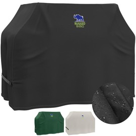 Rugged Rhino All Season Heavy Duty Grill Cover, Three Layer Waterproof UV Resistant and Windproof Covers for Outdoor, Secure Buckle Closure, Grilling Griddle Storage Outside, 58"L x 24"W x 48"H, Black