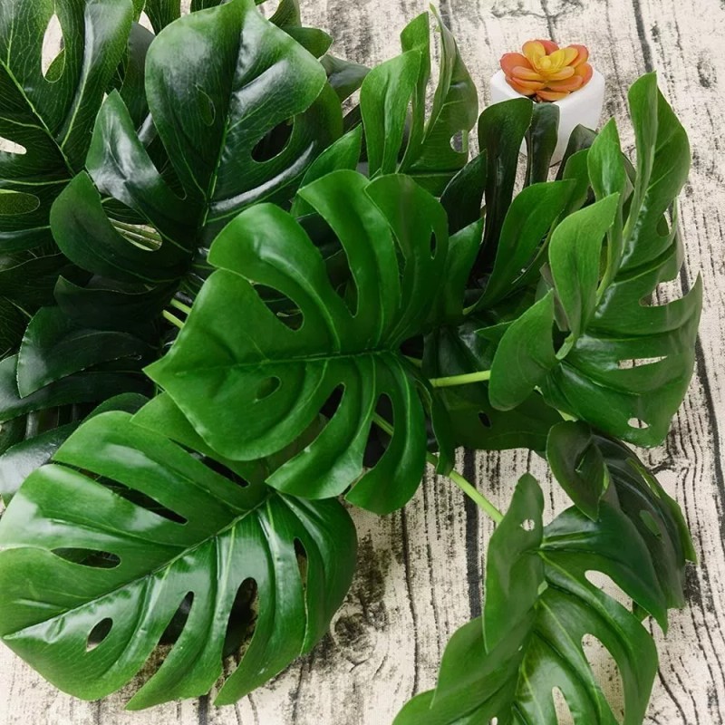 WX 75cm Monstera18hojas Planta Artificial Decoracion Con Maceta