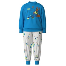 CALIDA Toddlers Children's 100% Organic Cotton Cuffed Pyjamas with Soft Ribbed Cuffs, Azul Blue