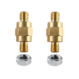 Ohleats 2 PCS Side Post Battery Terminal Bolt 3/8"-16, Brass Battery Terminal Stud with Two Nuts, Standard Battery Post Extender Stud Compatible with GM Post