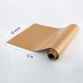 SHOYISI Heat Transfer Vinyl HTV 12" x12' PU Adhesive Iron Iron on Vinyl roll for T-shirt(Tan)