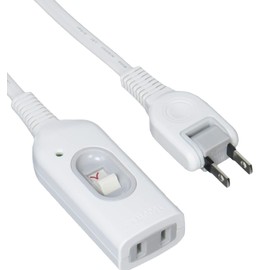 サンワサプライ 中間スイッチ付延長コード1m ホワイト TAP-B7-1N