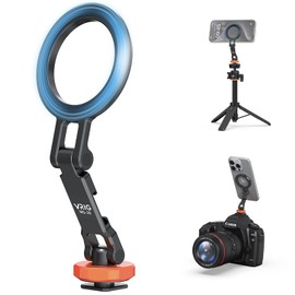VRIG Magnetic Phone Tripod Mount for Magsafe, Aluminum iPhone Tripod Mount Adapter with 1/4” Screw, 360° Cold Shoe Phone Holder for Camera, Compatible with iPhone 16/15/14/13/12 Series
