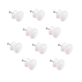 Pack of 10 Ceramic Knobs for Cupboards & Draws 38mm White Knob Door Handles Chest Canister Draws Handles Pull Handles with Screws for Drawer, Wardrobes, Interior Doors, Kitchen, Living Room