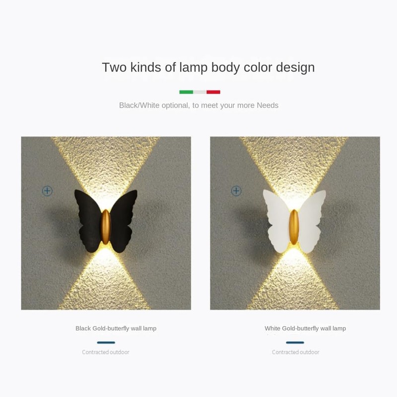 Aswalling Outdoor Waterproof Wall Lamp, Butterfly Washing Wall Lamp, Minimalist