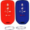 Silicone Smart Key Fob Cover Case Compatible with 2015-2021 Honda Accord Civic CR-V CRV Pilot Passport Insight EX EX-L Touring.Part Number:HYQ12BDM(5 Buttons)