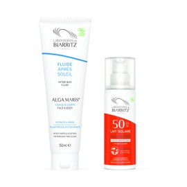 Sonnenschutz Set von Alga Maris | Sonnenmilch LSF50 100ml und Alga Maris After Sun Fluid | BIO zertifizierte Naturkosmetik mit Sofortschutz und ohne Weißeleffekt