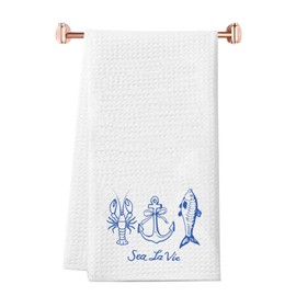 WCGXKO Vintage Nautical Themed Kitchen Towel Summer Beach Gift for Coastal Ocean Lover (Sea Towel CA)