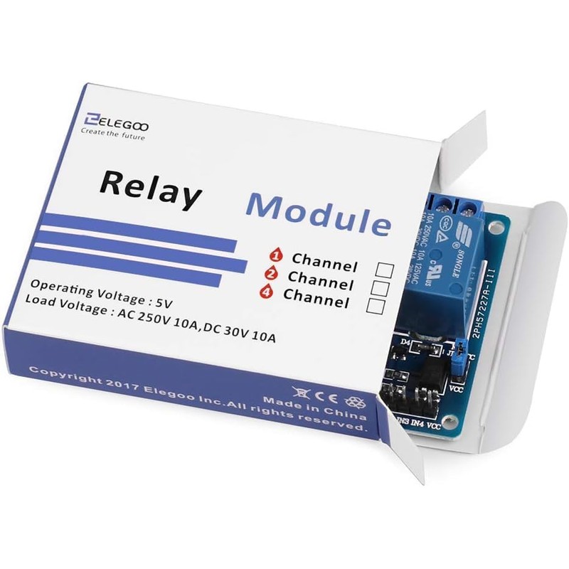ELEGOO 4 Channel DC 5V Relay Module with Optocoupler for