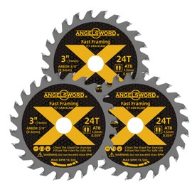 ANGELSWORD 3 Inch Circular Saw Blade 3/8" Arbor 24T, for Fine Finish Wood Cutting, 3 Pack