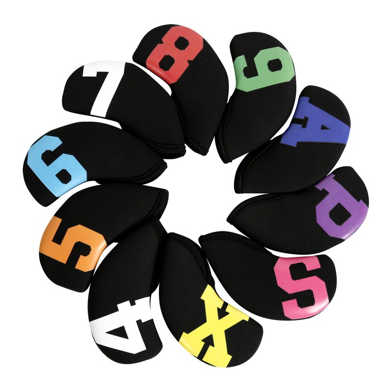 10 Pcs Neoprene Elastic Number Golf Head Covers Iron Covers