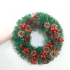 LED Christmas Wreath With Battery Powered String Light Pine Cones