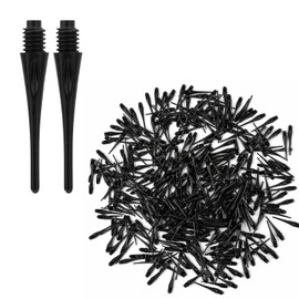 Sinbana 300 Pack 2BA Thread Soft Dart Tips, Durable Nylon Replacement Dart Points Break Resistant Soft Tip Darts Accessories Set for Electronic Dartboards (Black)