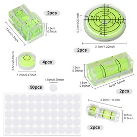 Set of 12 Spirit Levels | Mini Spirit Level | Cross Spirit Level | Round Spirit Level | Small Spirit Level for Camera, Camping, Hanging Pictures