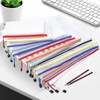 Document Wallet A3-14 Pieces Transparent Document Folder with Zipper, Mesh