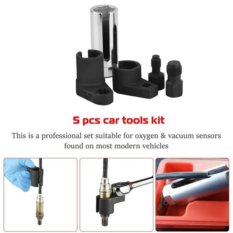 5PCS O2 Oxygen Sensor Socket Thread Chaser Set, 3/8" 1/2"