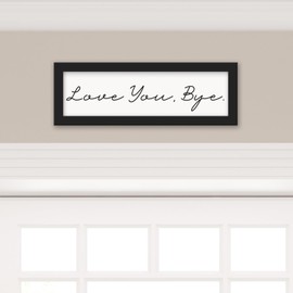 Living Room Wall Decor, Love You Bye Sign Above Door Boho Wall Decor, Framed Wall Art Home Decor, Unique Foyer Decor for Entryway, House Warming Gifts New Home Couple Valentine's Black